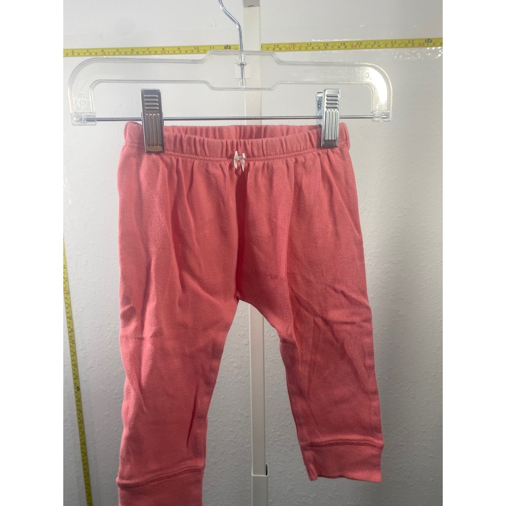 Carters Baby Girl Coral Pink Pull On Leggings Pants with Bow 12M 1L764010